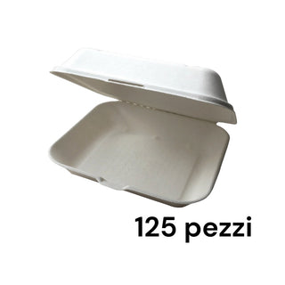 125 Food Box Richiudibile in Polpa di Cellulosa 23,5x19,5x7,5 cm