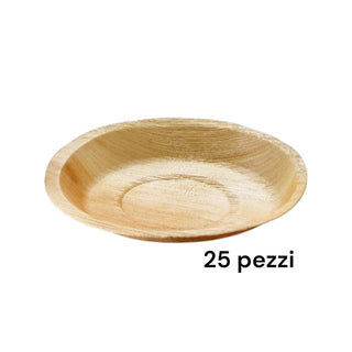 25 Piatti Tondi in Foglia di Palma 22 cm Biodegradabili e Compostabili