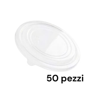 50 Coperchi trasparenti in rpet per insalatiere 750 cc