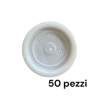 50 Coperchi monouso polistirene riciclabile per bicchieri caffè