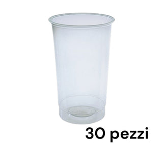 30 Bicchieri Cilindrici in Polipropilene Trasparente 350 cc