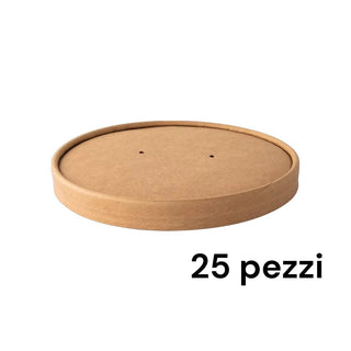 25 Coperchi per Bowl Slim in Cartoncino Ø 11,5 cm – Carta + PE