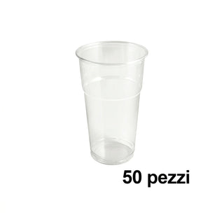 50 Bicchieri in Pet trasparenti diametro 95 mm 650 ml tacca 500 ml