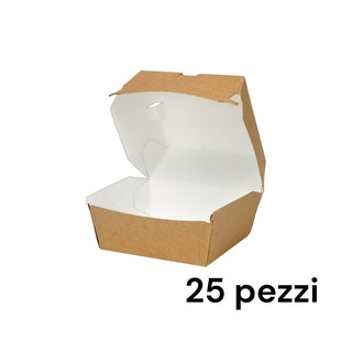 25 Box Burger in Cartoncino Avana 12x12x9 cm