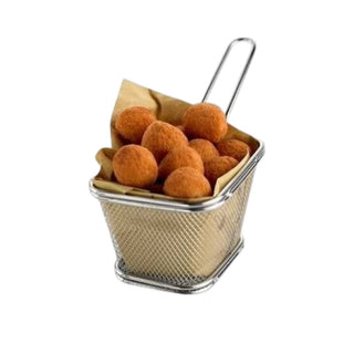 Mini Cestello Quadrato in Acciaio per Fritture 10x10x8 cm