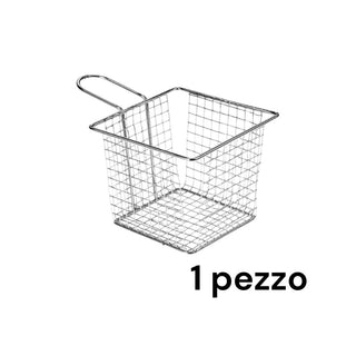 Mini Cestello Quadrato in Acciaio per Fritture 12,7x12,7x10 cm