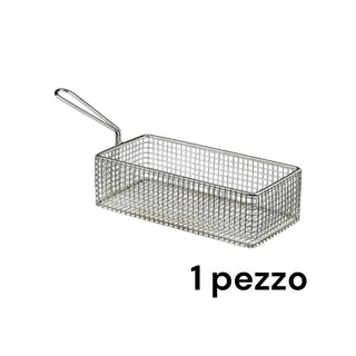 Mini cestello in acciaio rettangolare per Fritture 21x10x6 cm