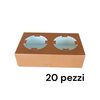 20 Cestini Porta Bicchieri 2 fori Brown
