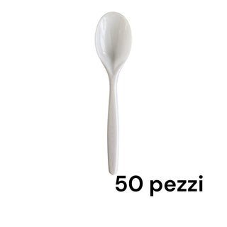 50 Cucchiaini bianchi in polipropilene