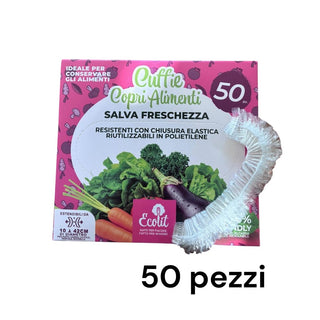 Cuffia Copri Alimenti Riutilizzabile in Polietilene con Elastico conf. da 50 pezzi