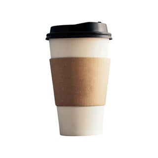 50 Fasce Antiscottо in Cartoncino Avana per Bicchieri da 350-450 ml (12-16 oz)