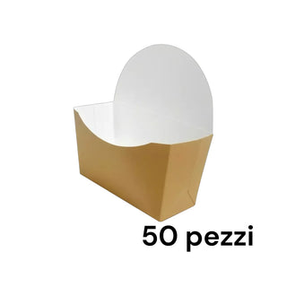 50 Porta Bagel Avana in Cartoncino per Street Food 12x4,5x12 cm