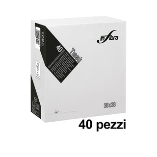 40 Tovaglioli bianchi punta punta 38x38 2 veli