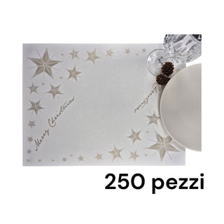 250 Tovagliette Natalizie in Carta Bianca 30x40 cm – Merry Christmas