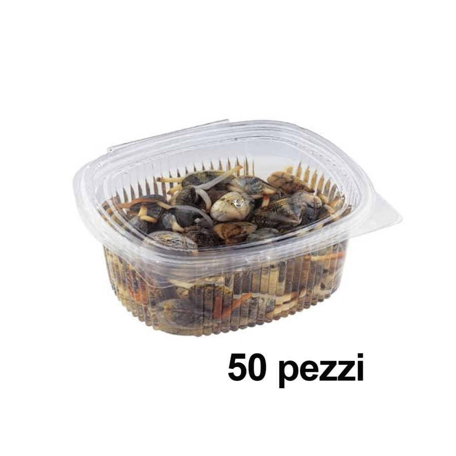 50 Vaschette trasparenti ops con coperchio 500 cc