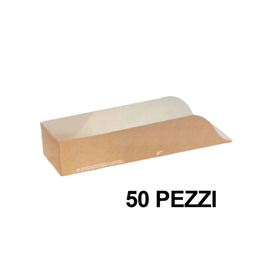 Porta Piadina Pieghevole - 100 Pezzi In Cartone Biocompost Per Asporto