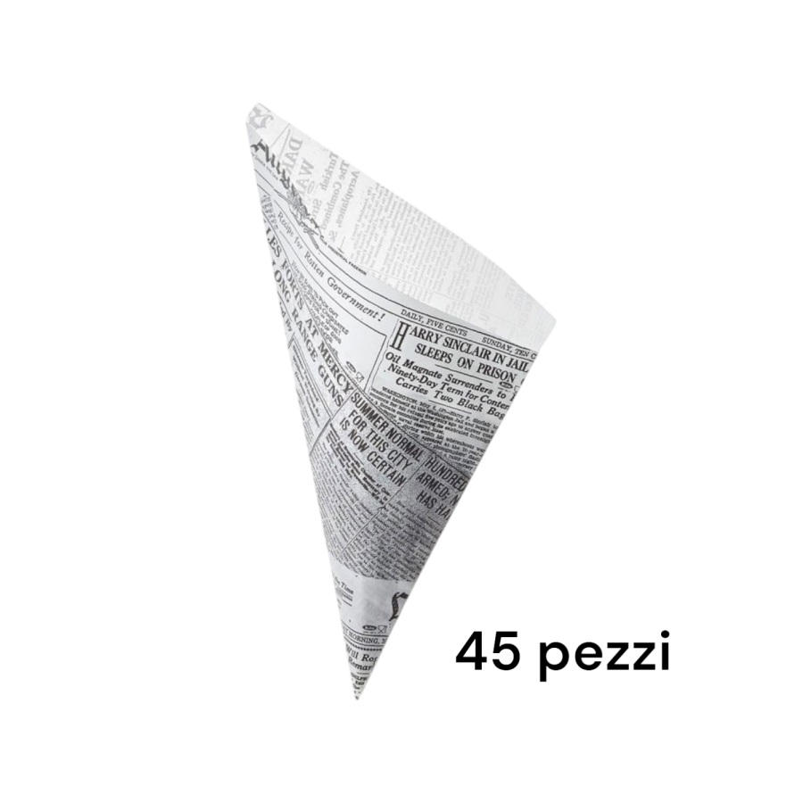 45 Coni "Journal" in carta antigrasso per fritti