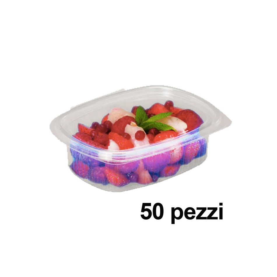 50 Vaschette Da Asporto Compostabili - 600ml, 1 Scomparto, Bio Per Umido, 19x13.5x6.5cm - Foto 3