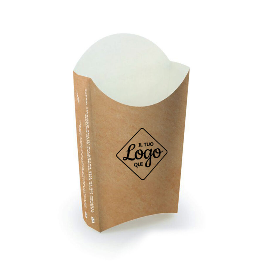 Contenitore Pata Box Per Patatine PERSONALIZZATI Con Stampa Logo A 1 Colore - Cartotecnica Sci