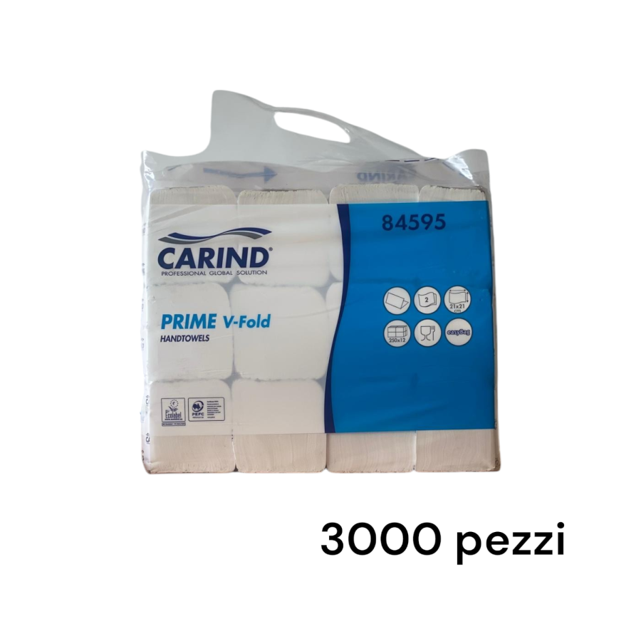 3000 Asciugamani 21x21 cm 2 veli intercalati a "V" in pura cellulosa