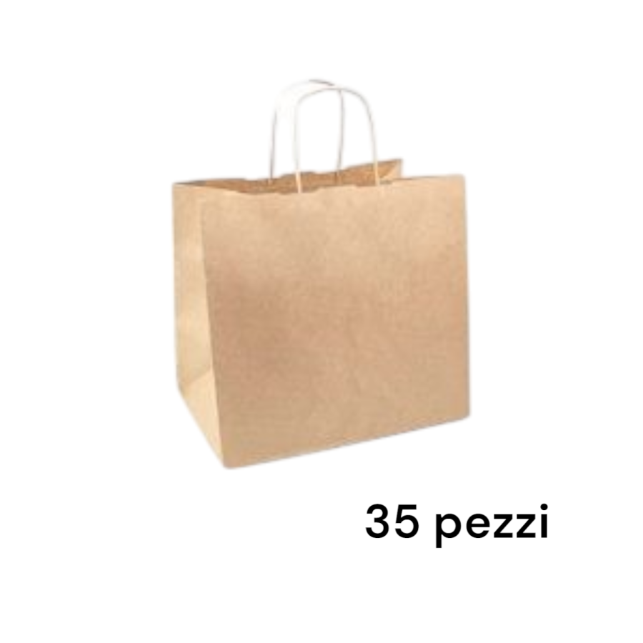 35 Buste shopper avana fondo largo 35+33x35 cm