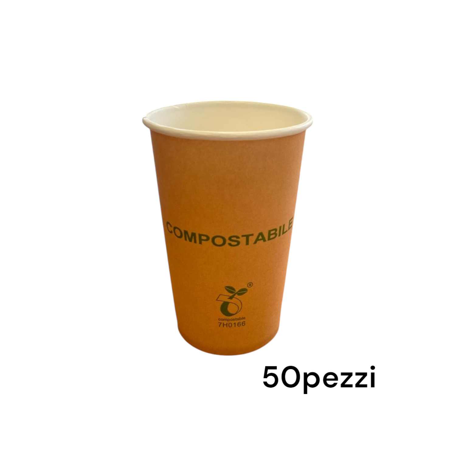 50 Bicchieri Compostabili 240 ml Avana