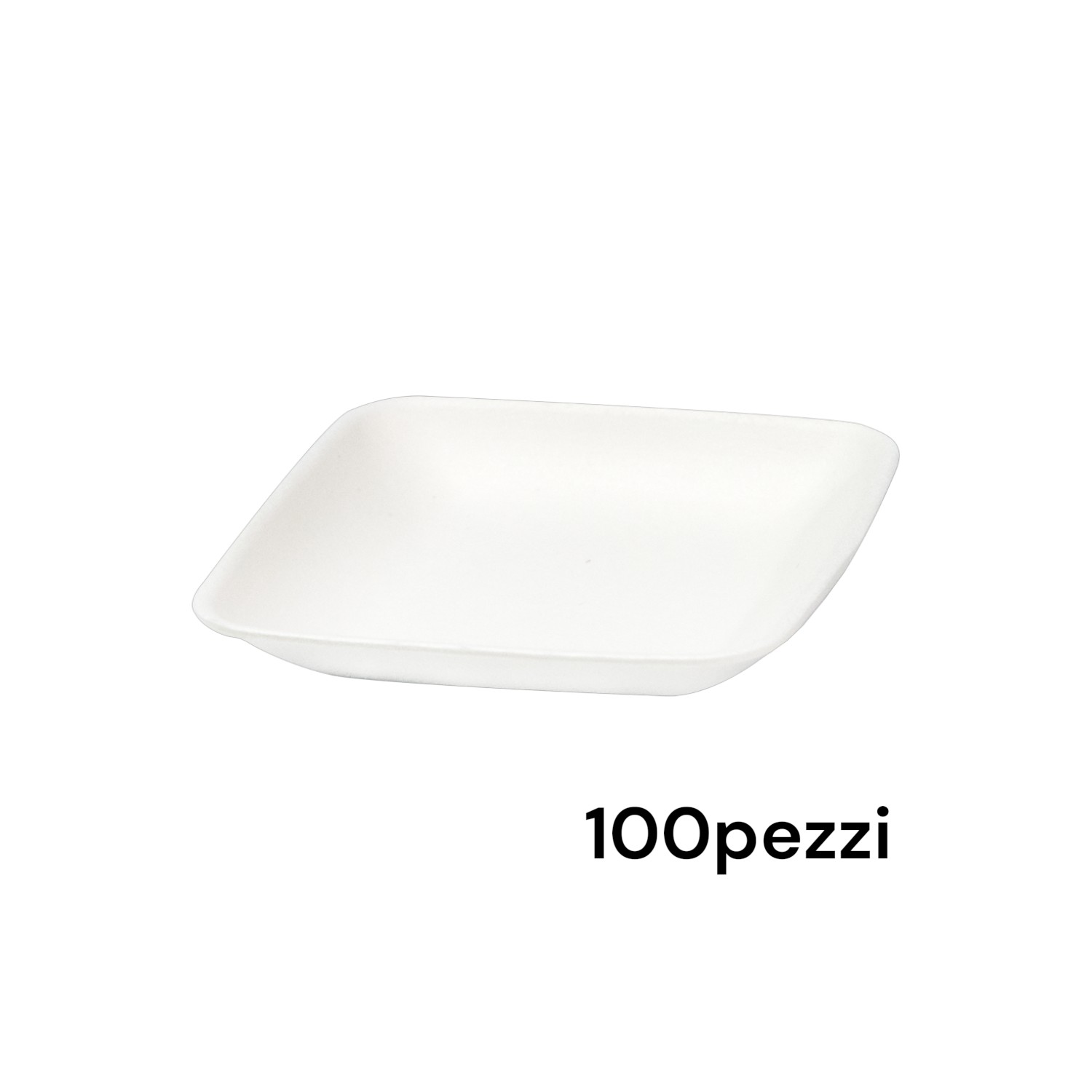 100 Piattini Finger Quadrati 6,5x6,5 cm