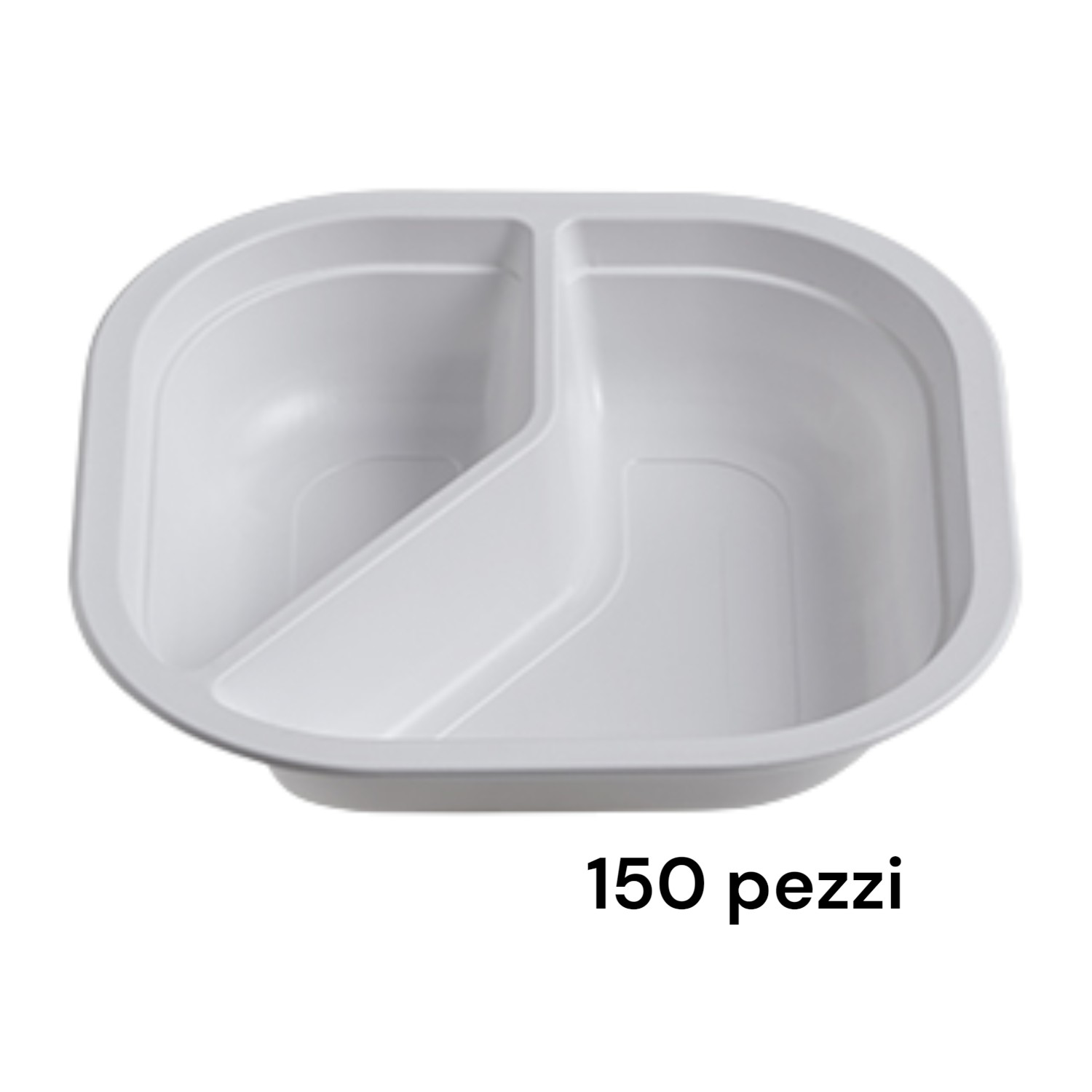 150 Piatti biscomparto polipropilene termosaldabili 18x18