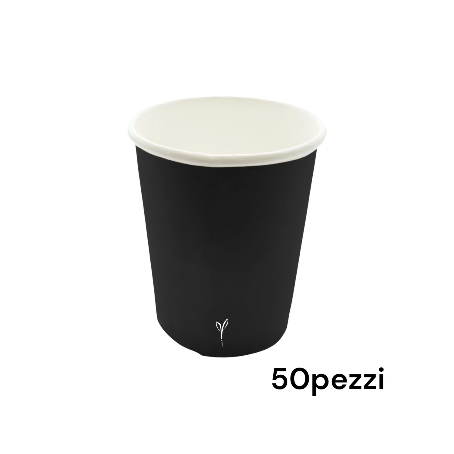 50 Bicchieri in Carta Neri 250 ml Ø8