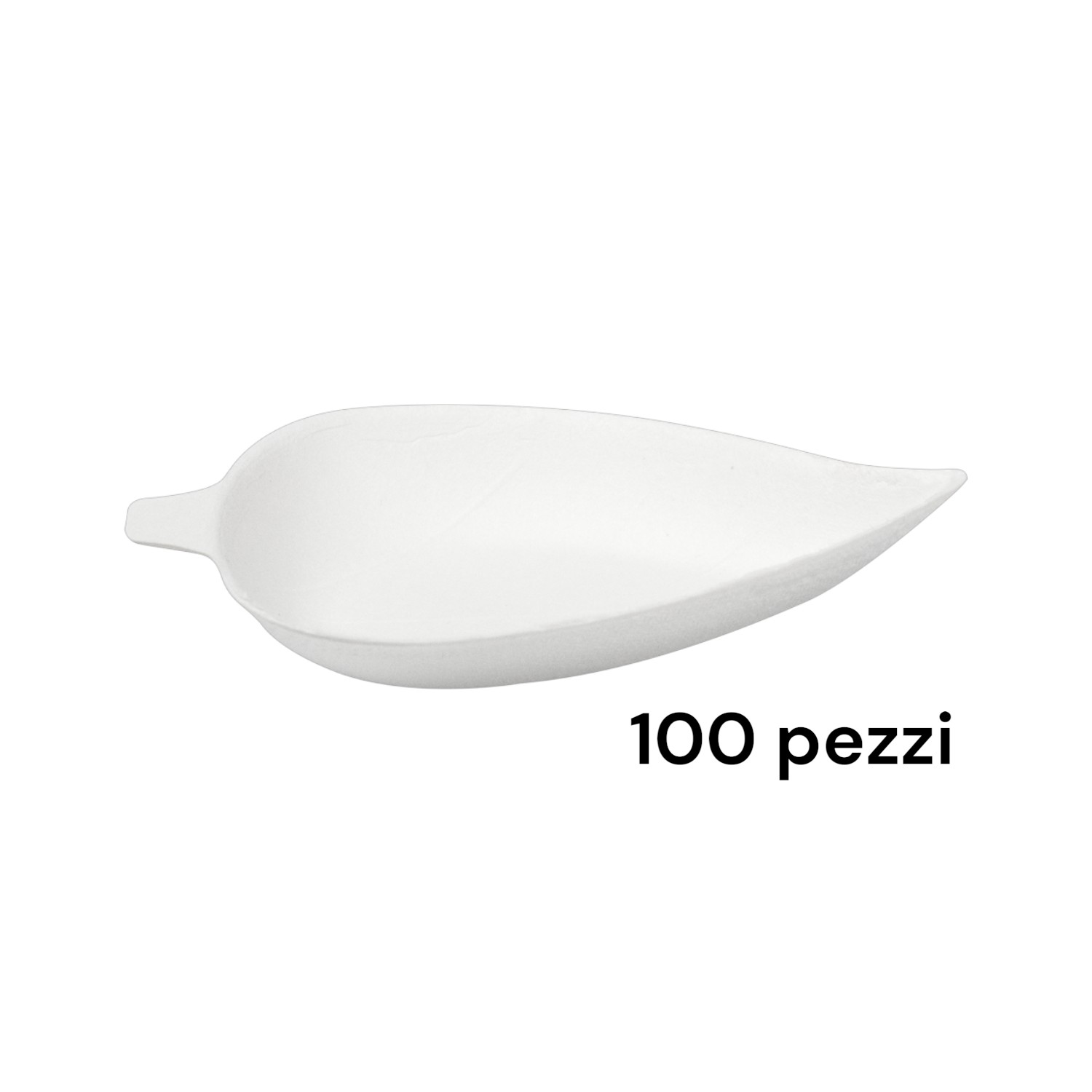 100 Coppette Finger a Foglia 9,5×6 cm in Polpa di Cellulosa