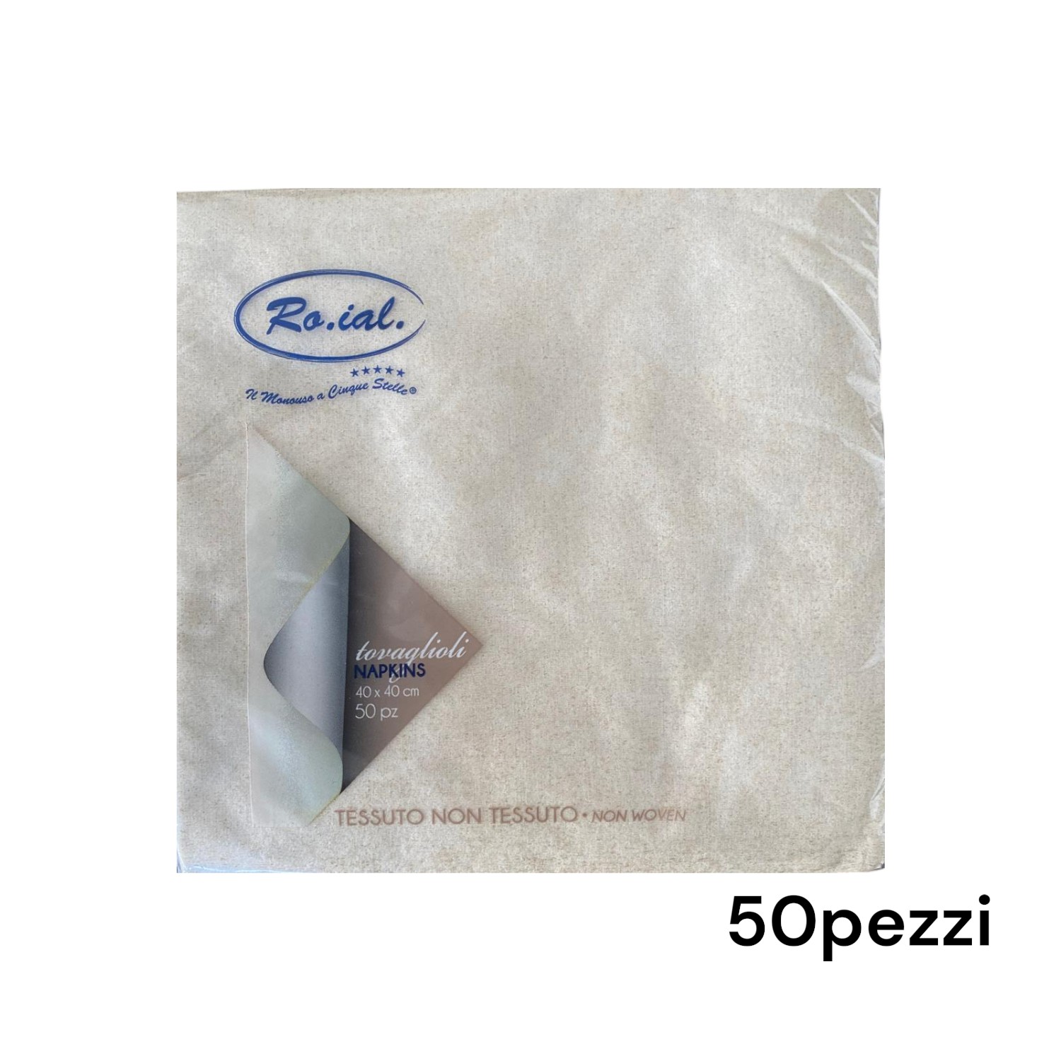 50 Tovaglioli Seta Spun Spunlace 40x40 cm Avorio