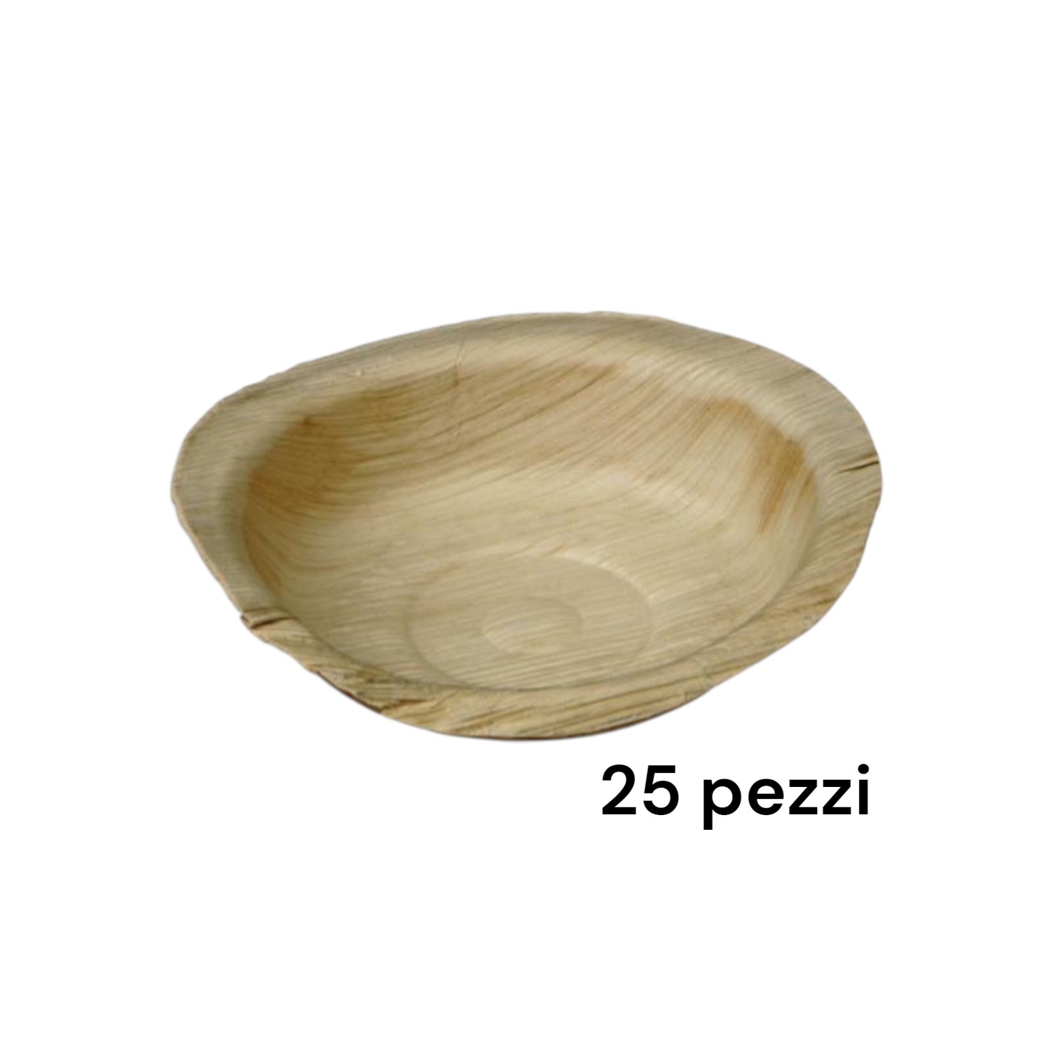 25 Ciotole in Foglia di Palma 12 cm Biodegradabili e Compostabili